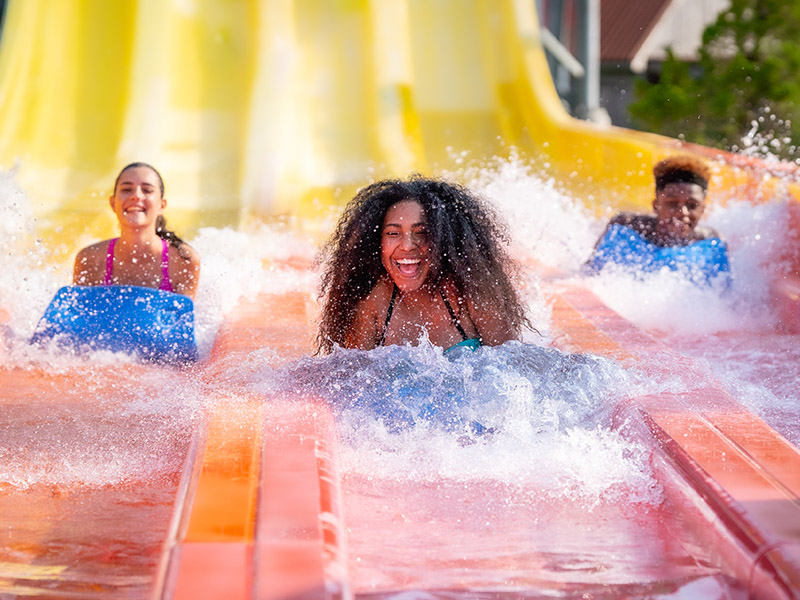 Three teens on Riptide Racer